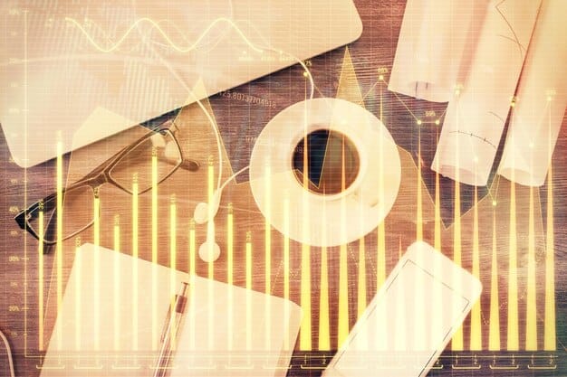 A graphic representing market research data, with charts and graphs illustrating consumer trends. The background is a network of interconnected lines, symbolizing the flow of information and the interconnectedness of the market. The color scheme is professional.