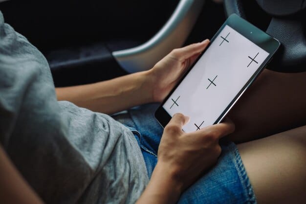 A close-up shot of the Turo app interface on a smartphone. The screen displays different car options, pricing information, and user reviews, highlighting the ease of browsing and selecting a vehicle.