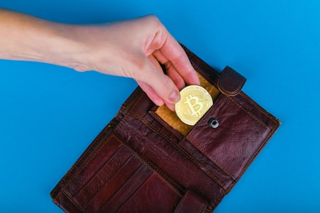 A diagram illustrating the process of staking cryptocurrency, showing coins being locked in a wallet and then used to validate transactions on a blockchain. Arrows indicate the flow of data and rewards.