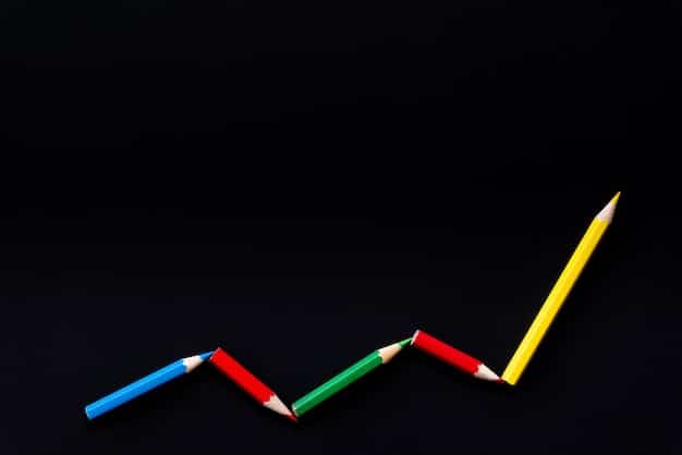 A graph trending upwards, symbolizing the growth in traffic and revenue of a blog over a 12-month period. The graph shows consistent, incremental increases, representing steady progress.