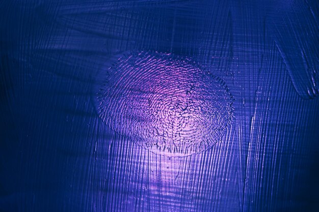 A close-up of a digital fingerprint scan morphing into a blockchain network, symbolizing secure and decentralized identity management.