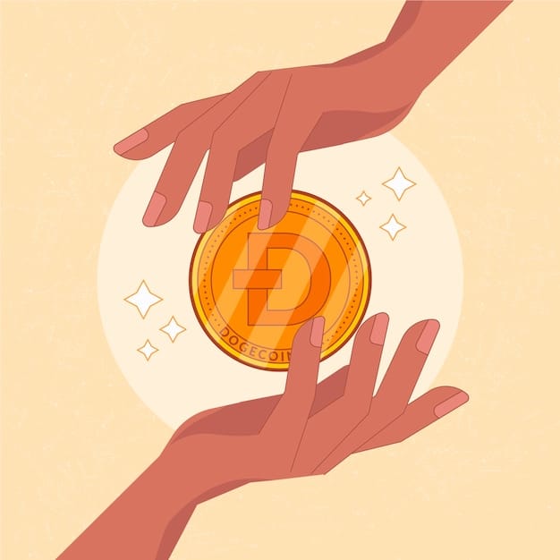 A stylized illustration showing two hands exchanging digital currencies. One hand represents a government institution holding a controlled CBDC, and the other represents an individual holding a decentralized cryptocurrency. The image conveys the exchange between centralized and decentralized digital finance ecosystems.