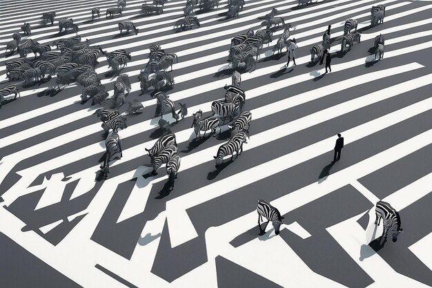 A digital illustration depicting a maze with pathways labeled 