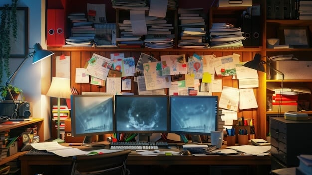 A split-screen image showing a disorganized workspace on one side and a neatly organized digital workspace on the other. The organized side highlights software tools, spreadsheets, and digital calendars, underscoring the importance of efficient financial tracking when navigating the New Rules for Online Income. This visual emphasizes the need to be organized when dealing with New Rules for Online Income: Understanding the Impact of the 2025 Tax Law Changes.