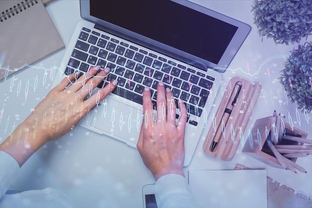 A close-up shot of hands typing on a laptop, highlighting the use of AI tools for content creation and optimization in blogging.
