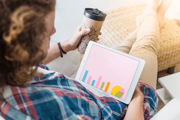 A person reviewing analytics data on a tablet, focusing on content performance and SEO optimization for their blog.