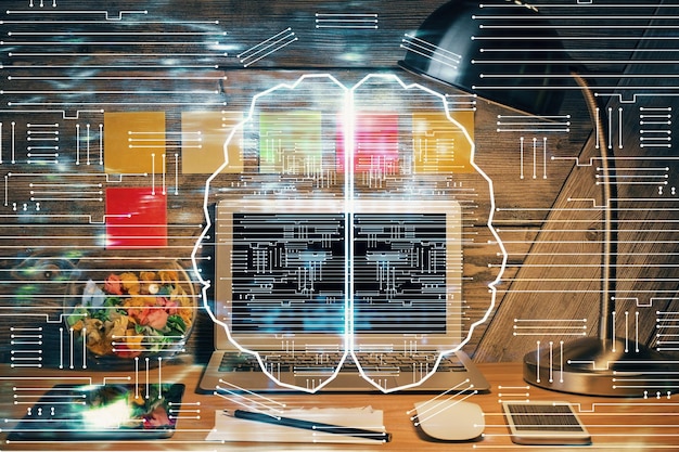 A visual representation of various alternative data sources being fed into a machine learning model, showing data streams from sources like utility bills, social media activity, online purchasing behavior, and mobile usage. The graphic highlights the diversity of data contributing to a more holistic credit assessment.