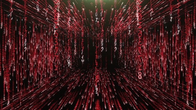 A digital representation of a data breach, with lines of code cascading over a broken lock icon, symbolizing the vulnerability of centralized databases in traditional identity management systems. The phrase 