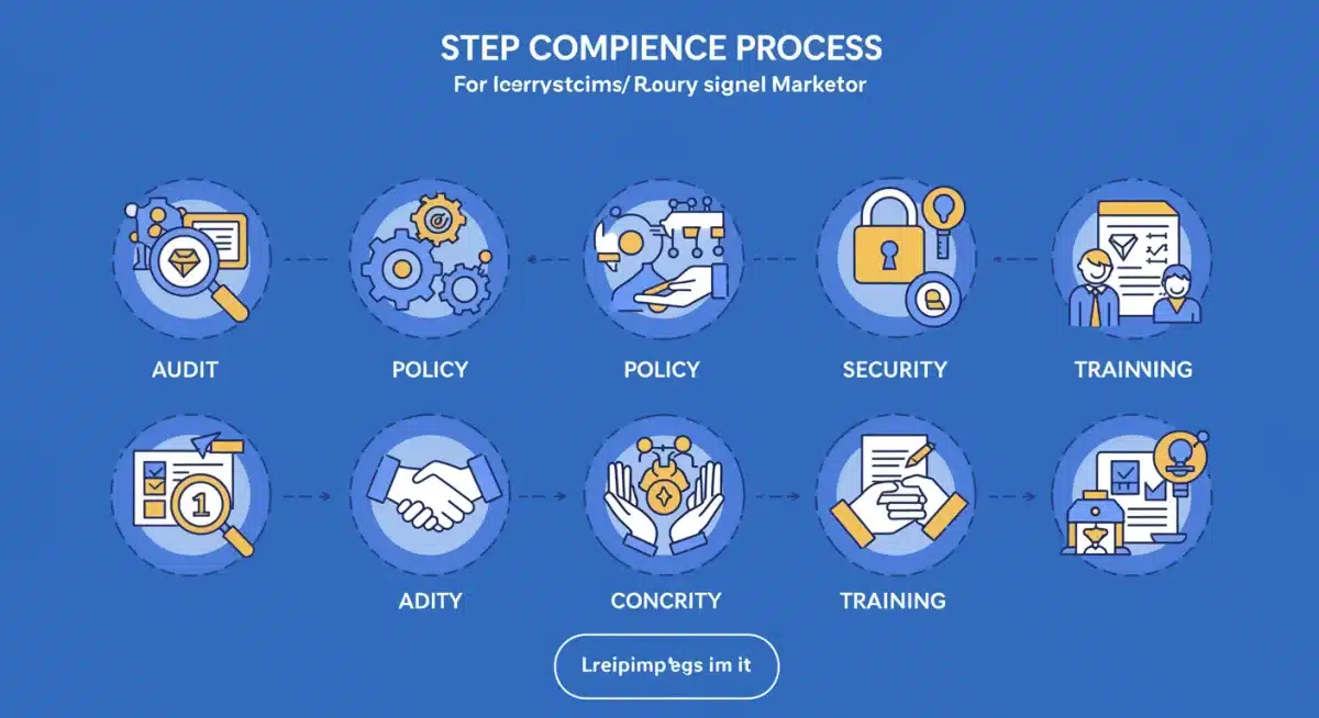Infographic showing 5-step compliance checklist for digital marketers