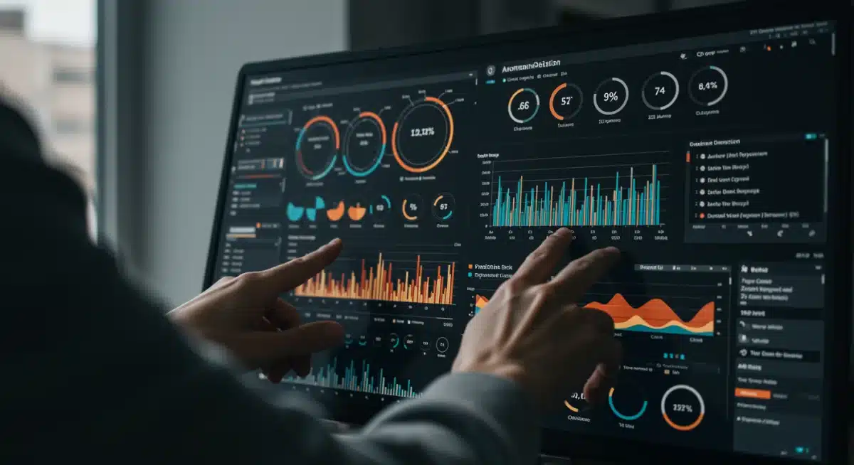 Real-time cybersecurity dashboard showing AI-driven threat detection and predictive analytics.