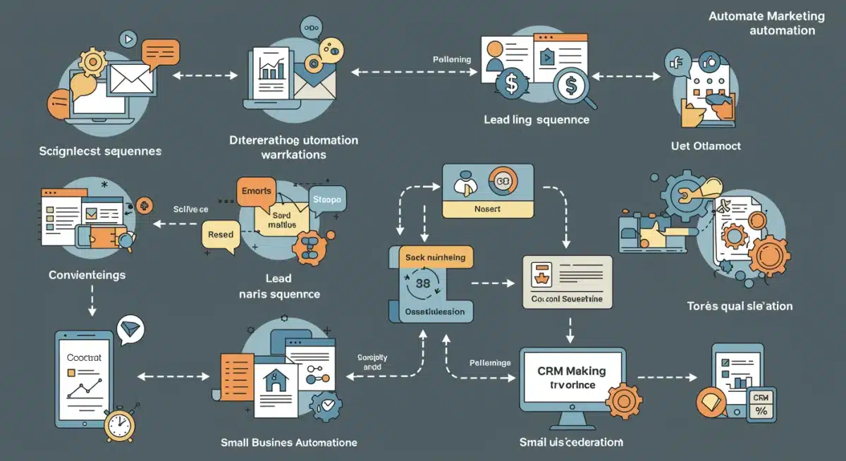 Automated marketing workflow illustration for small businesses