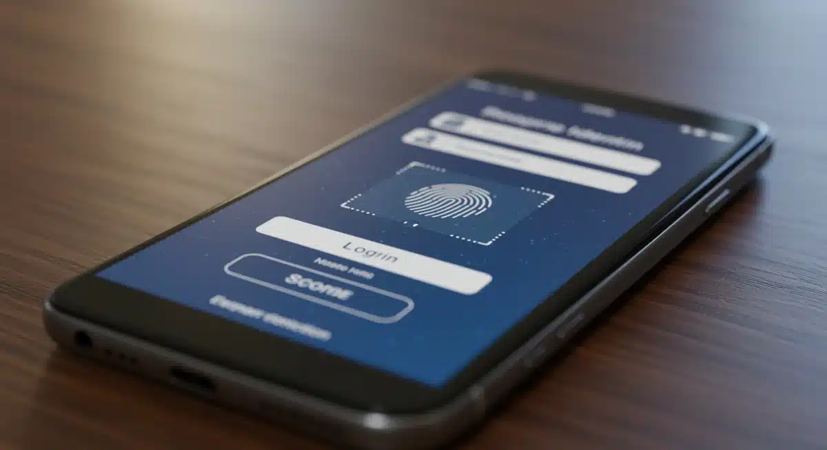 Biometric authentication on a smartphone for secure digital identity verification.