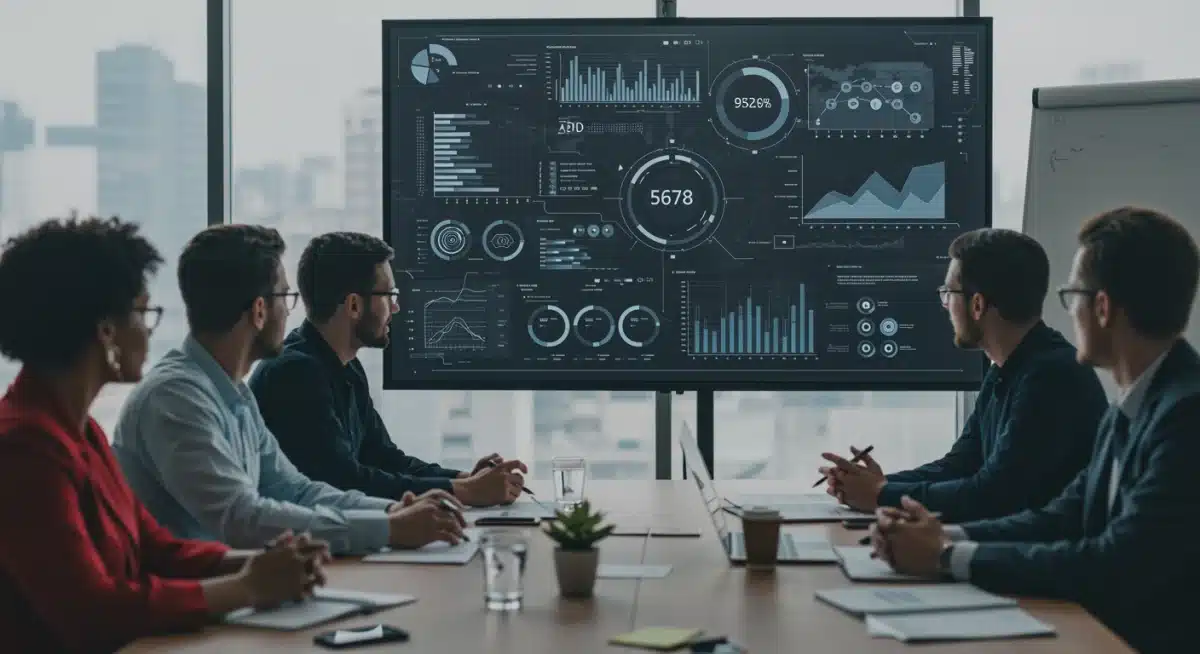 Business leaders utilizing AI insights for strategic decision-making.