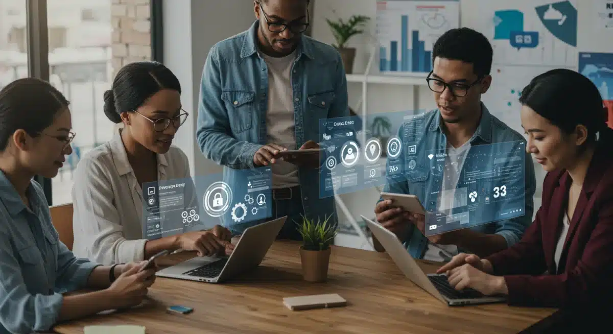 US consumers reviewing and managing their digital privacy settings on various devices.