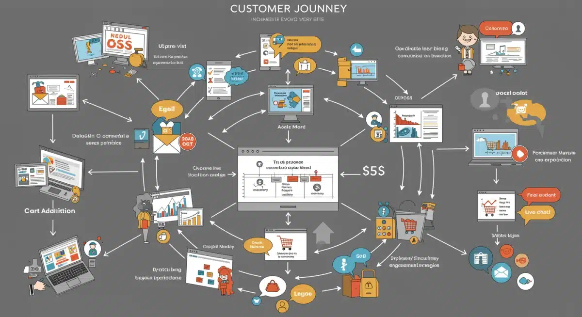 Infographic showing customer journey optimization and personalization in e-commerce for U.S. market.