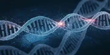 Synthetic Biology for Computing: 10x Data Storage by 2030 DNA strands merging with digital data representing synthetic biology data storage