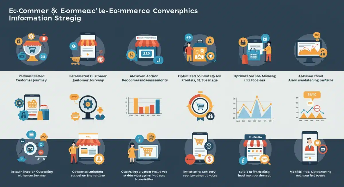 Infographic detailing digital marketing strategies for e-commerce conversion