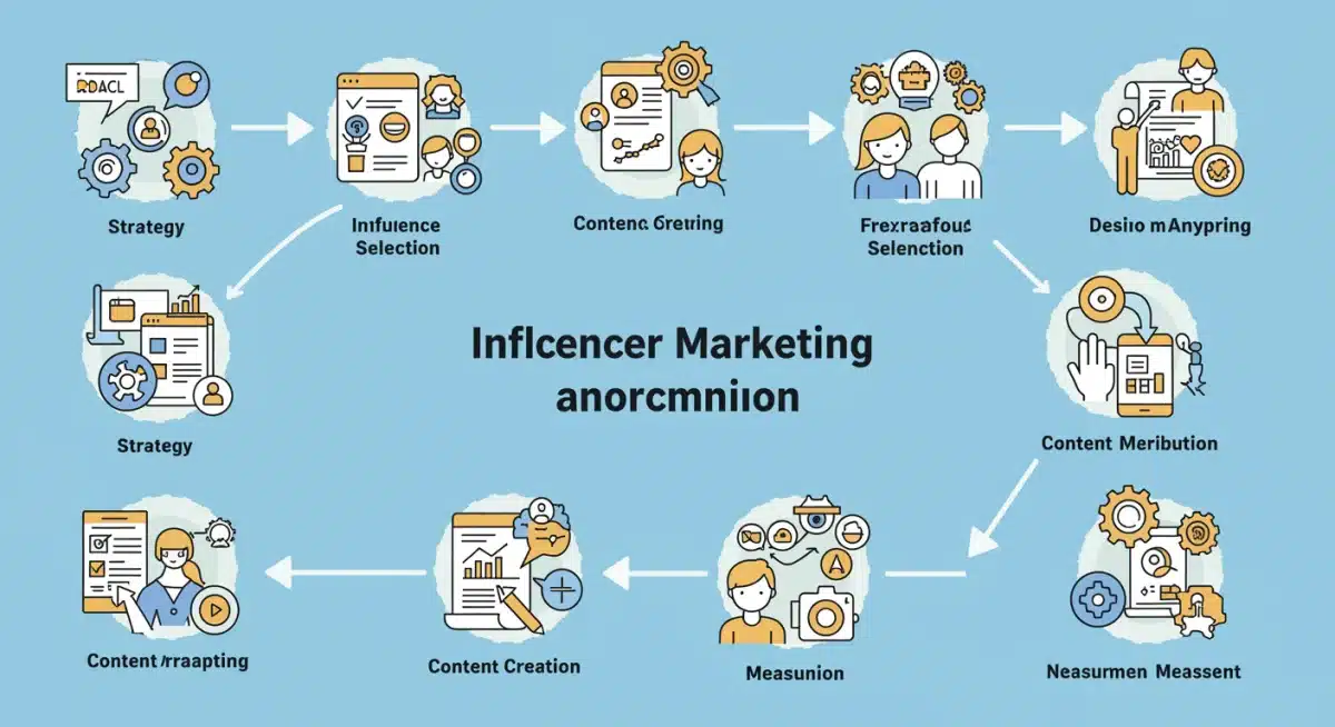 Influencer marketing campaign lifecycle infographic