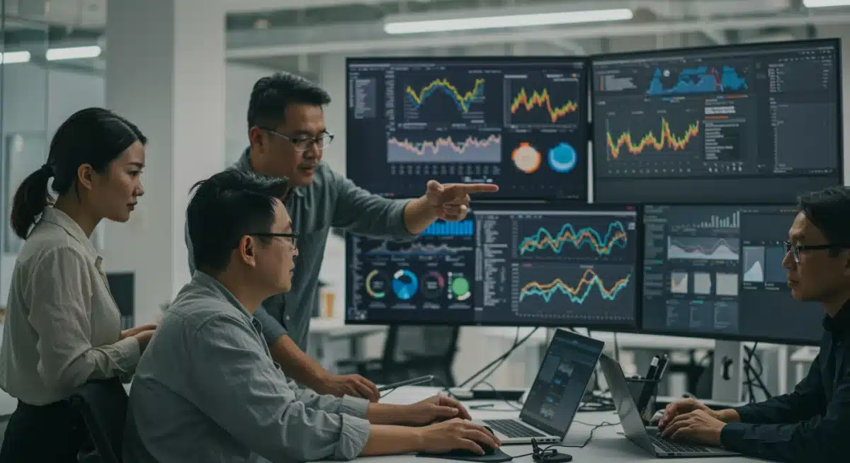 Marketing team analyzing data for strategic planning