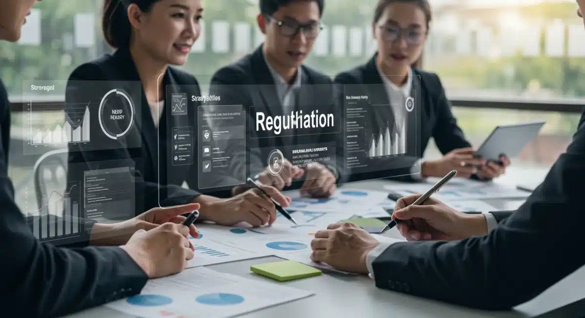 Marketing team collaborating on new data privacy and advertising strategies