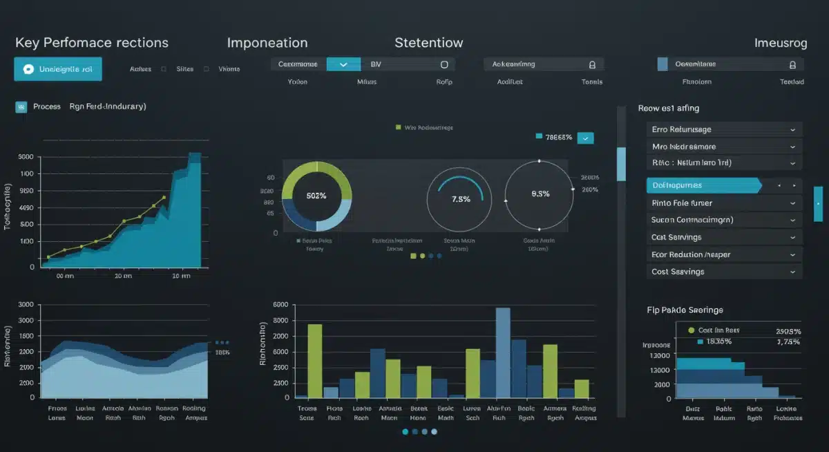 RPA performance dashboard showing efficiency gains and cost savings in real-time.