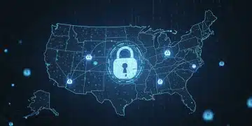 US Data Breach Laws 2025: Compliance Updates You Need Digital padlock over US map, symbolizing data security and compliance