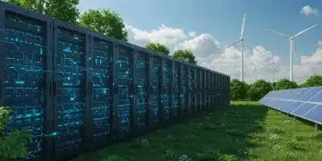 Sustainable data center with green energy integration