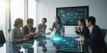 Project managers discussing ethical AI development in the U.S. for 2026, focusing on key considerations.